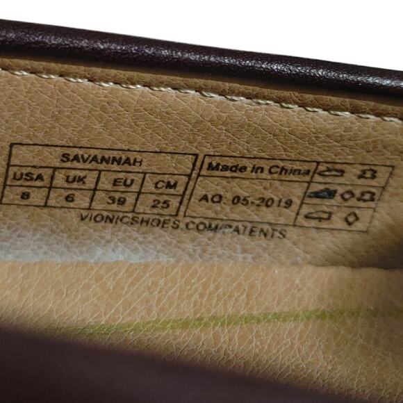 Vionic Savannah Pointed Flats Loafer Shoes Brown Leather Womens US 8 EU 38 - Picture 6 of 6